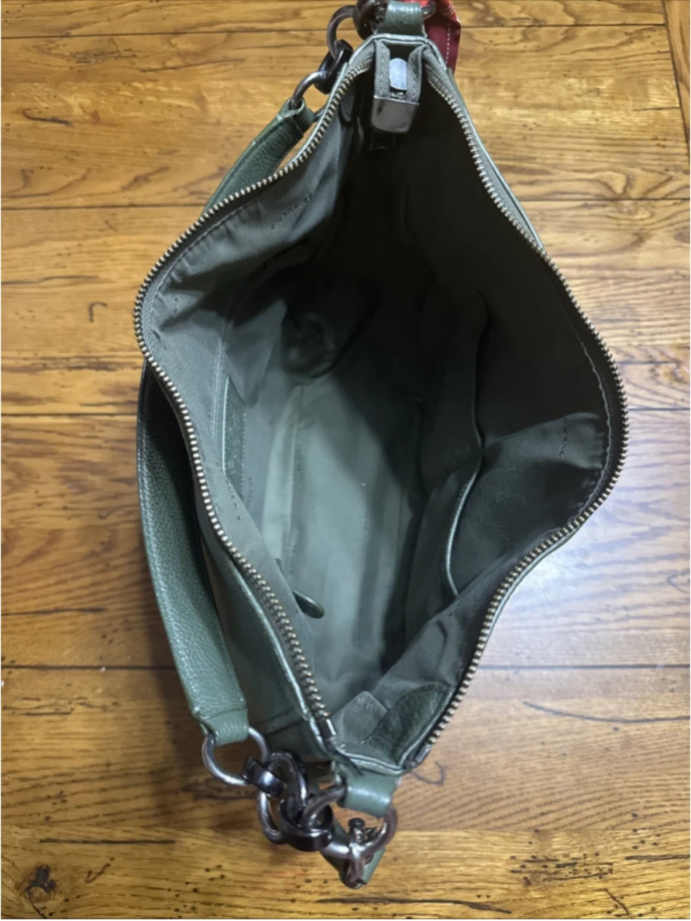 COACH Elle Hobo MILITARY GREEN Zipper Pocket W/ Crossbody Strap